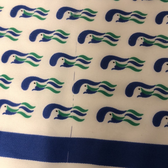 Vintage Blue, Green, White Princess Cruise Line Square Mod Print Fashion Scarf - Picture 7 of 16